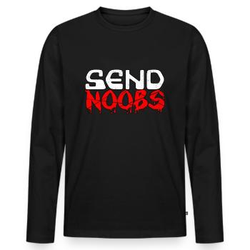 Send Noobs N00B Tryhard Jeucker Bot Cadeau - T-shirt manches longues Premium bio Homme - noir - Devant - Nico (187cm)