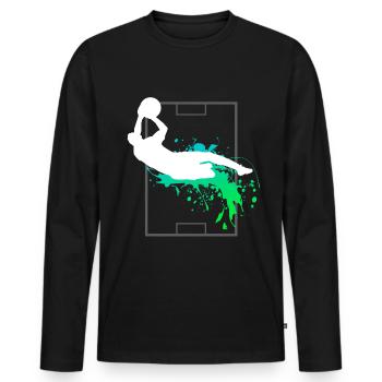 Football Goalkeeper Goalkeeper Goalkeeper Gift - Men's Premium Organic Long Sleeve Shirt - black - Front - Nico (187cm)