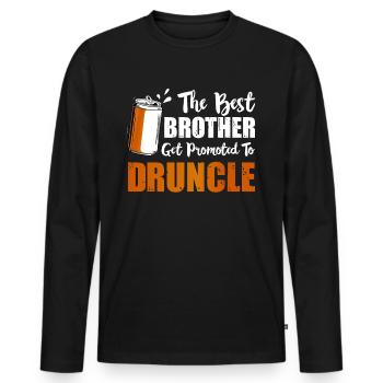 The Best Brother Get Promoted To Druncle Cadeau - T-shirt manches longues Premium bio Homme - noir - Devant - Nico (187cm)