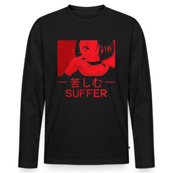 Suffer Goth Anime Girl Waifu Japanese Manga Gothic - T-shirt manches longues Premium bio Homme - noir - Devant - Nico (187cm)
