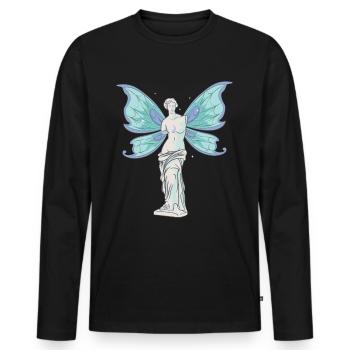 Fairycore Aesthetic Fairy Venus De Milo Statue - Männer Premium Bio Langarmshirt - Schwarz - Vorne - Nico (187cm)