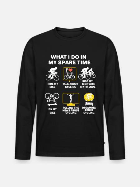 Cyclist cycling passion cycling humour gift - Men's Premium Organic Long Sleeve Shirt - black
