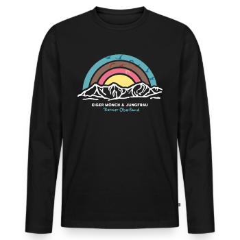 Eiger Mönch Jungfrau Berg Jungfraujoch Mountaineering - Men's Premium Organic Long Sleeve Shirt - black - Front - Nico (187cm)