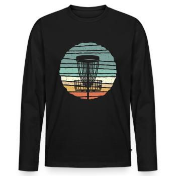 Disc Golf Player rétro Design Disc Golf - T-shirt manches longues Premium bio Homme - noir - Devant - Nico (187cm)
