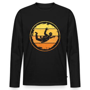 Fallschirmspringer Skydiving Skydiver Fallschirm - Männer Premium Bio Langarmshirt - Schwarz - Vorne - Nico (187cm)