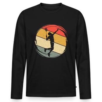 Badminton player Badminton player retro badminton - Men's Premium Organic Long Sleeve Shirt - black - Front - Nico (187cm)