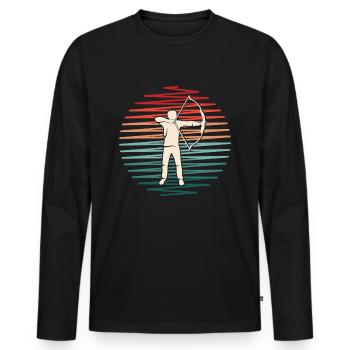 Archer Archery Vintage Archery - T-shirt manches longues Premium bio Homme - noir - Devant - Nico (187cm)