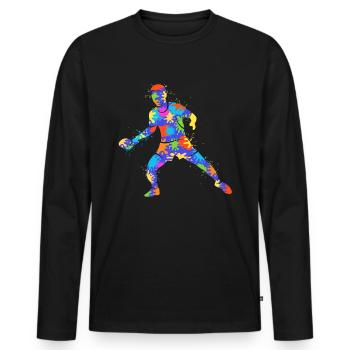 Table tennis player colorful Table tennis player - Men's Premium Organic Long Sleeve Shirt - black - Front - Nico (187cm)