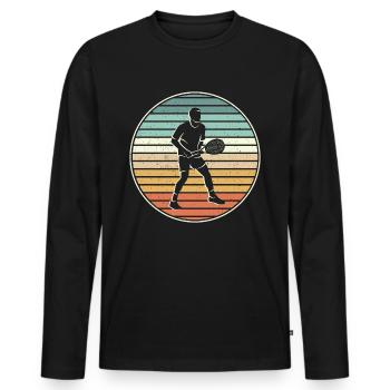 joueur de tennis entraîneur de tennis joueur de tennis rétro - T-shirt manches longues Premium bio Homme - noir - Devant - Nico (187cm)