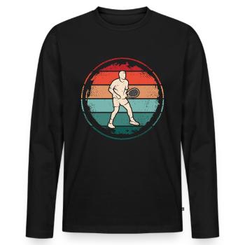 Joueur de tennis Entraîneur de tennis Joueur de tennis vintage - T-shirt manches longues Premium bio Homme - noir - Devant - Nico (187cm)