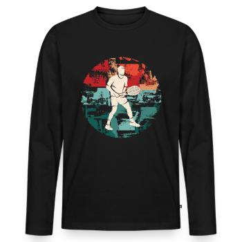 joueur de tennis club de tennis joueur de tennis rétro - T-shirt manches longues Premium bio Homme - noir - Devant - Nico (187cm)