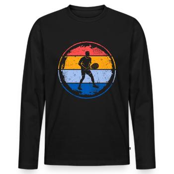 Tennis Game Vintage Racket Tennis Player - Men's Premium Organic Long Sleeve Shirt - black - Front - Nico (187cm)