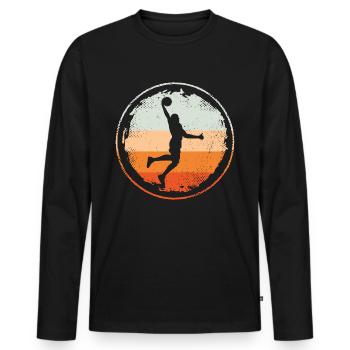 Basketball players Basketball players Dunking Basketball - Men's Premium Organic Long Sleeve Shirt - black - Front - Nico (187cm)