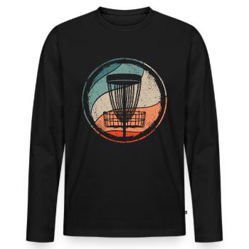 Discgolfer vintage disc golf player disc golf - Men's Premium Organic Long Sleeve Shirt - black - Front - Nico (187cm)