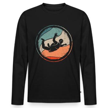 Skydiver Fallschirmspringer Retro Skydiving - Männer Premium Bio Langarmshirt - Schwarz - Vorne - Nico (187cm)