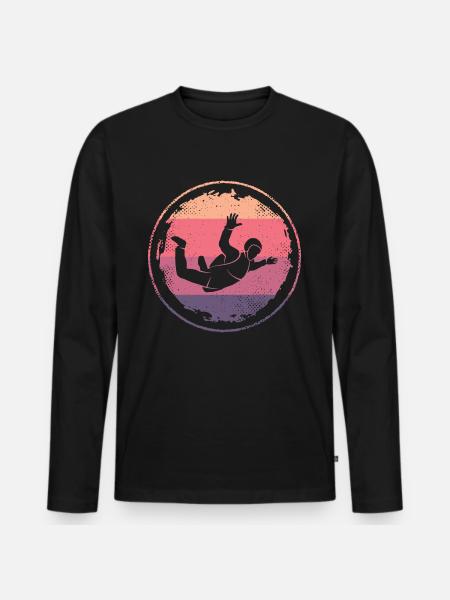 Skydiver Fallschirmspringer Frauen Skydiving - Männer Premium Bio Langarmshirt - Schwarz