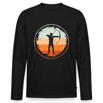 Archery Archery Retro Archer - Men's Premium Organic Long Sleeve Shirt - black - Front - Nico (187cm)
