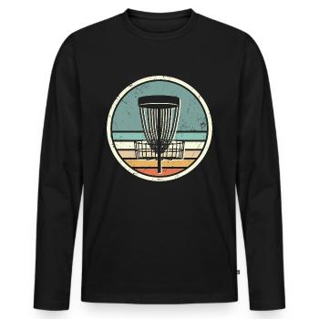 Disc Golf vintage Discgolf Spieler Discgolfer - Männer Premium Bio Langarmshirt - Schwarz - Vorne - Nico (187cm)