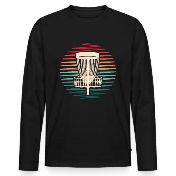 Disc Golf Discgolf Frisbees Discgolfer - Men's Premium Organic Long Sleeve Shirt - black - Front - Nico (187cm)