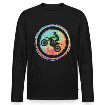Motocross Biker Motorsport Kids Moto - T-shirt manches longues Premium bio Homme - noir - Devant - Nico (187cm)