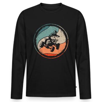 Quad Bike Vintage Offroad Quad Rider VTT - T-shirt manches longues Premium bio Homme - noir - Devant - Nico (187cm)