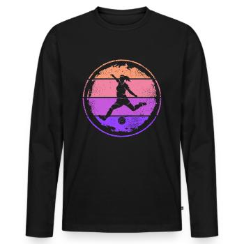 Footballer Soccer Player Women Girls Soccer - Men's Premium Organic Long Sleeve Shirt - black - Front - Nico (187cm)