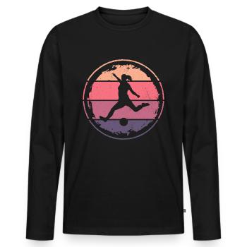 Footballer Girls Football Player Football Player - Men's Premium Organic Long Sleeve Shirt - black - Front - Nico (187cm)