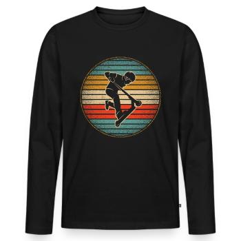 Kick Scooter Tricks Vintage Boys Stunt Scooter - T-shirt manches longues Premium bio Homme - noir - Devant - Nico (187cm)