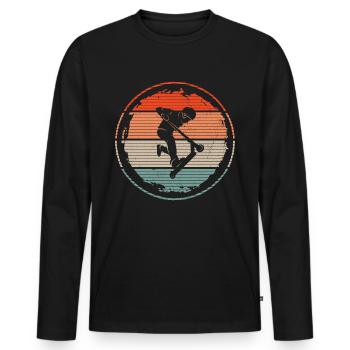 Kick Scooter Tricks Retro Boys Stunt Scooter - T-shirt manches longues Premium bio Homme - noir - Devant - Nico (187cm)