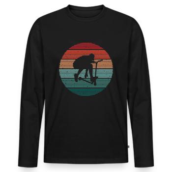 Kick Scooter Vintage Scooter Driver Stunt Scooter - T-shirt manches longues Premium bio Homme - noir - Devant - Nico (187cm)