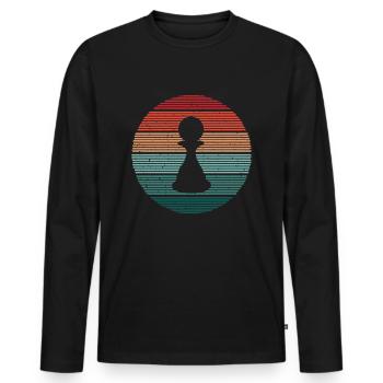 Chess Player Vintage Chess Pieces Chess Player - Men's Premium Organic Long Sleeve Shirt - black - Front - Nico (187cm)