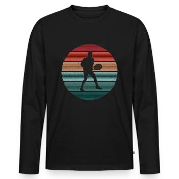joueur de tennis coach de tennis vintage tennis - T-shirt manches longues Premium bio Homme - noir - Devant - Nico (187cm)