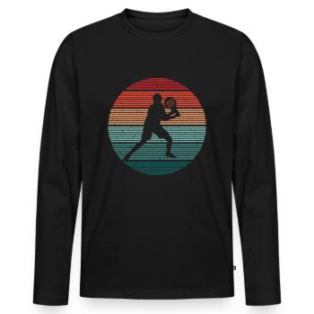 Padel Player Padel Tennis Player Vintage Padel - Men's Premium Organic Long Sleeve Shirt - black - Front - Nico (187cm)