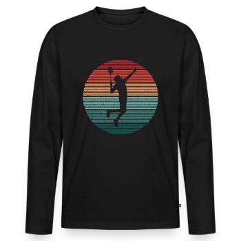 Badminton Vintage Badminton Player Badminton - Men's Premium Organic Long Sleeve Shirt - black - Front - Nico (187cm)