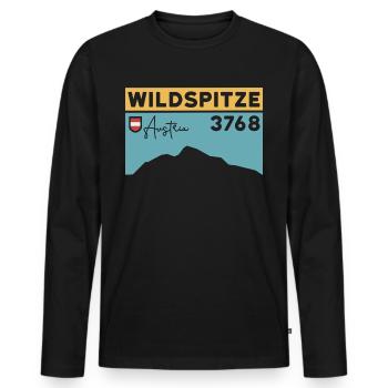 Wildspitze ski tour high tour normal route hike - Men's Premium Organic Long Sleeve Shirt - black - Front - Nico (187cm)