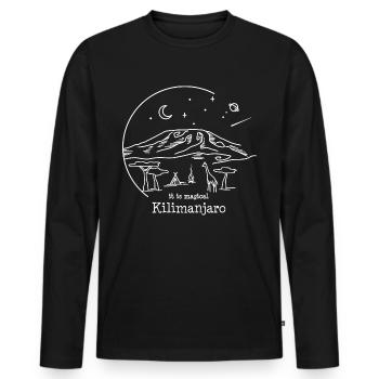 Kilimanjaro Kilimanjaro Tanzania Kenya Keepsake - Men's Premium Organic Long Sleeve Shirt - black - Front - Nico (187cm)