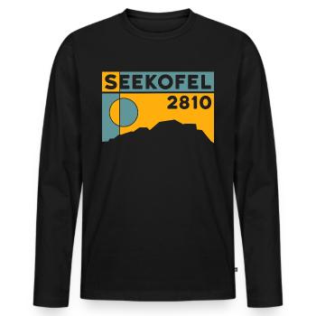 Seekofel Dolomites Hiking Hike Circular Hike - Men's Premium Organic Long Sleeve Shirt - black - Front - Nico (187cm)
