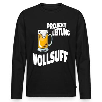 Projektleitung Vollsuff Vatertag Männerabend - Männer Premium Bio Langarmshirt - Schwarz - Vorne - Nico (187cm)