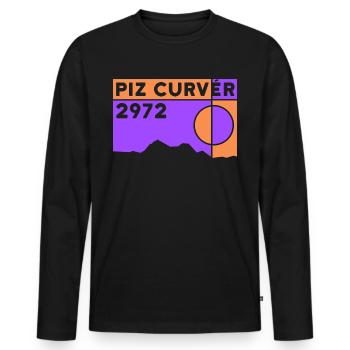Piz Curvér Finisher Ski Touring Hiking Climbing - Men's Premium Organic Long Sleeve Shirt - black - Front - Nico (187cm)