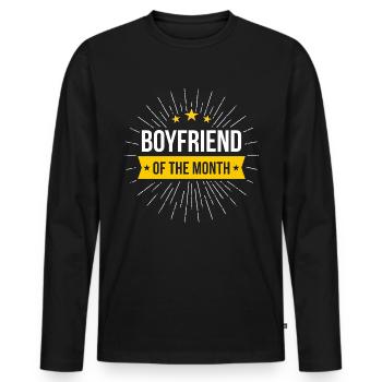 Petit ami du mois - T-shirt manches longues Premium bio Homme - noir - Devant - Nico (187cm)