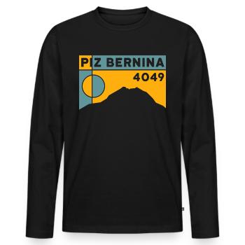 Piz Bernina - T-shirt manches longues Premium bio Homme - noir - Devant - Nico (187cm)