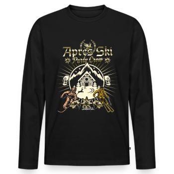 Apres Ski Party Crew - Männer Premium Bio Langarmshirt - Schwarz - Vorne - Nico (187cm)