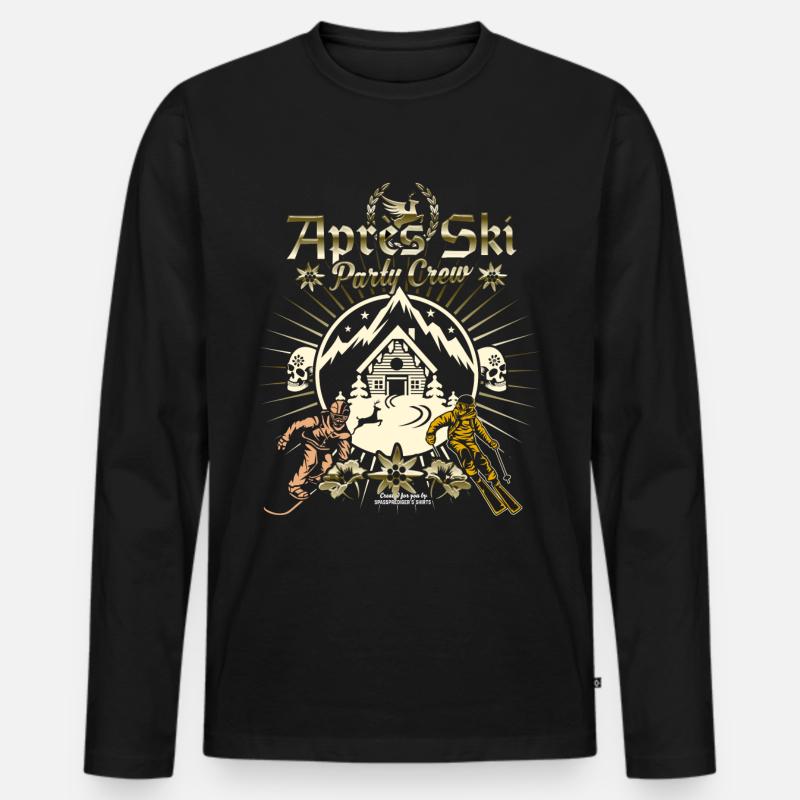 Apres Ski Party Crew - Männer Premium Bio Langarmshirt - Schwarz