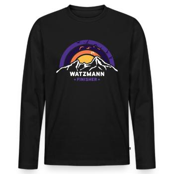 Watzmann Finisher Berchtesgaden Wandern Souvenir - Männer Premium Bio Langarmshirt - Schwarz - Vorne - Nico (187cm)