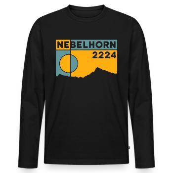 Nebelhorn Finisher Besteigung Wandern Andenken - Männer Premium Bio Langarmshirt - Schwarz - Vorne - Nico (187cm)