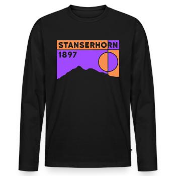 Stanserhorn Wanderung Souvenir Stans Wandern - Männer Premium Bio Langarmshirt - Schwarz - Vorne - Nico (187cm)