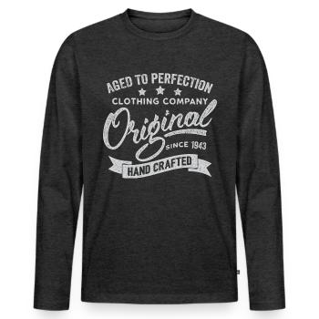 Original 1943 Jahrgang Retro 1943 Geburtstag 1943 - Männer Premium Bio Langarmshirt - Anthrazit meliert - Vorne - Nico (187cm)