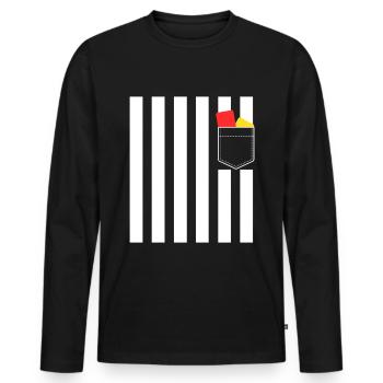 Funny Referee Fancy Dress Halloween Costume - T-shirt manches longues Premium bio Homme - noir - Devant - Nico (187cm)