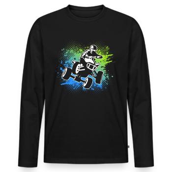 Quad Bike Quad Rider Offroad Boys ATV - Men's Premium Organic Long Sleeve Shirt - black - Front - Nico (187cm)