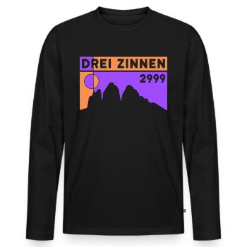 Three Peaks Tre Cime Lavaredo Dolomites Hike - Men's Premium Organic Long Sleeve Shirt - black - Front - Nico (187cm)